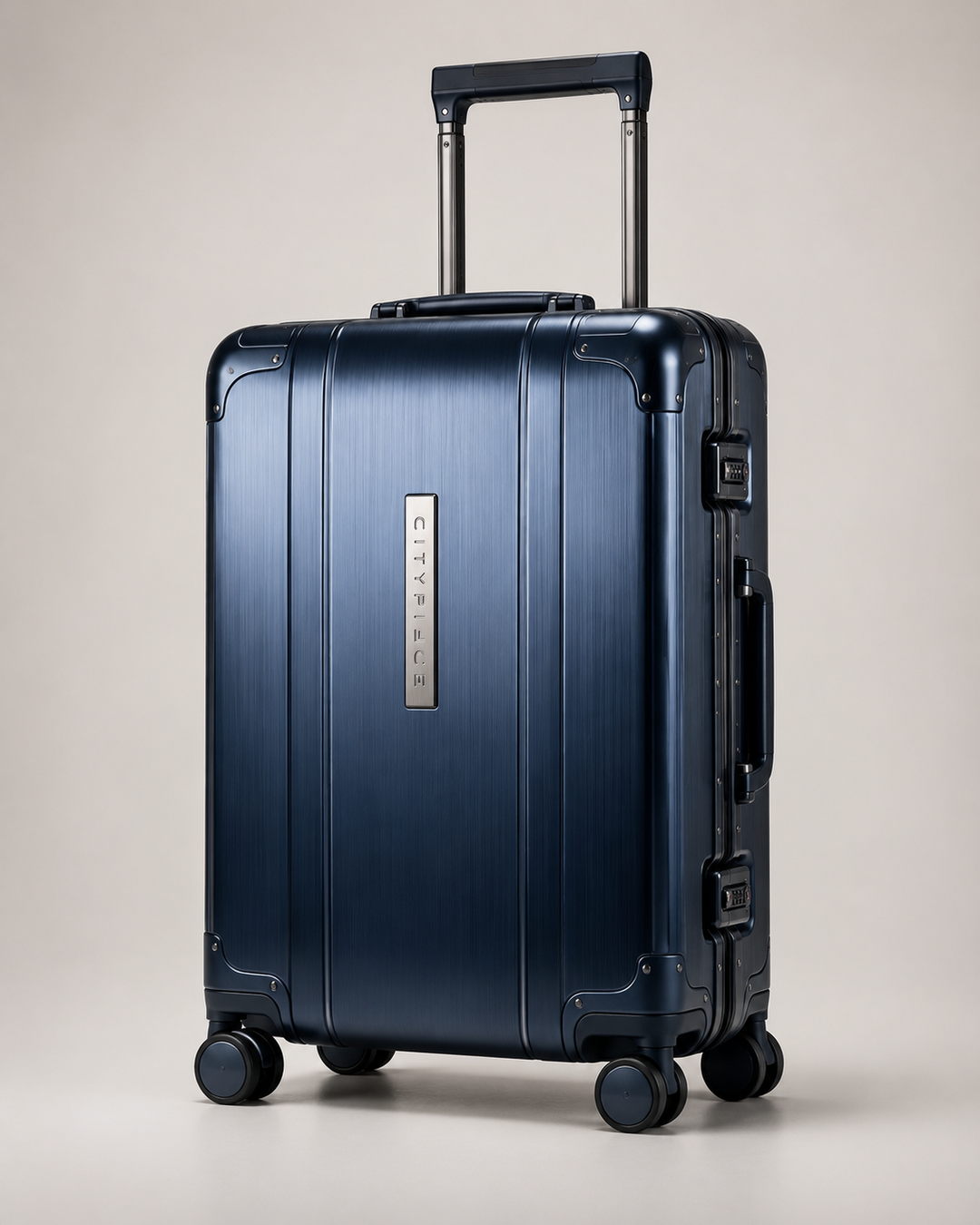 Citypiece Navy Aluminium Cabin Suitcase