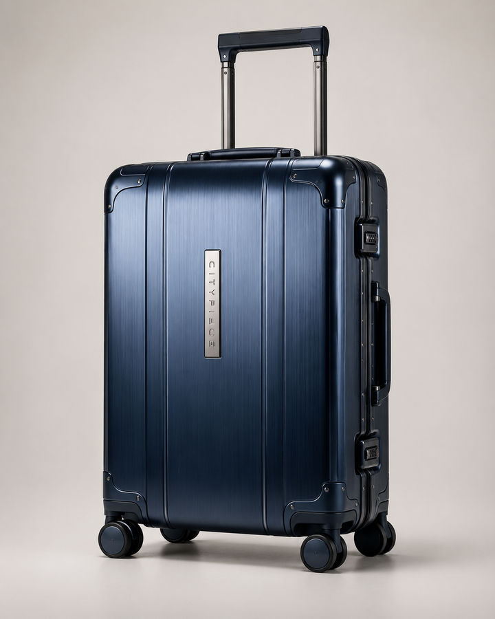 Citypiece Navy Aluminium Cabin Suitcase