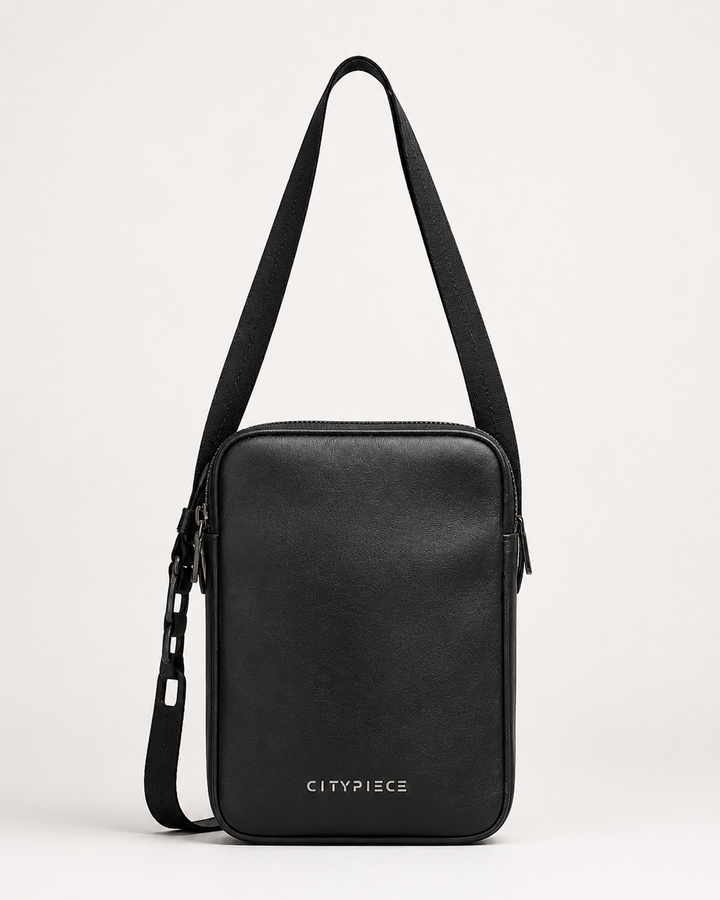 Citypiece Black Leather Crossbody Bag