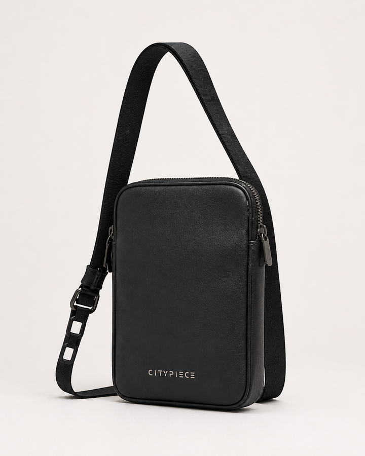 Citypiece Black Leather Crossbody Bag