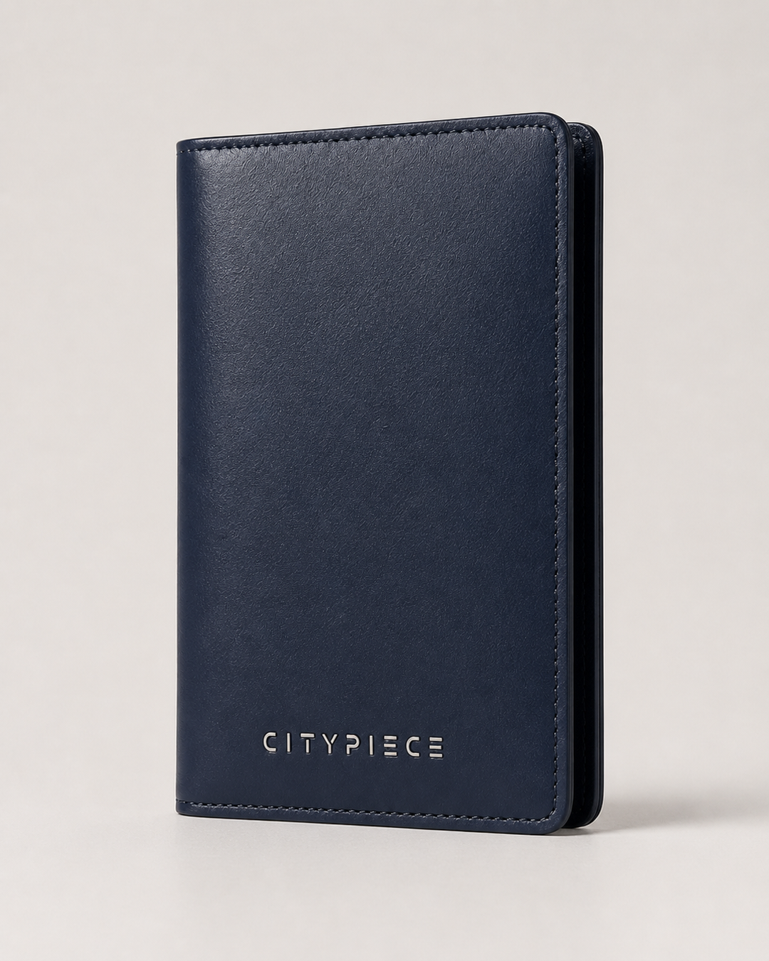 Citypiece Navy Leather Passport Holder