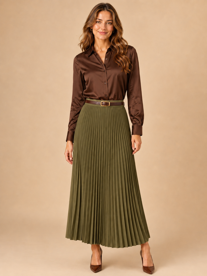 Pleated City Midi Skirt