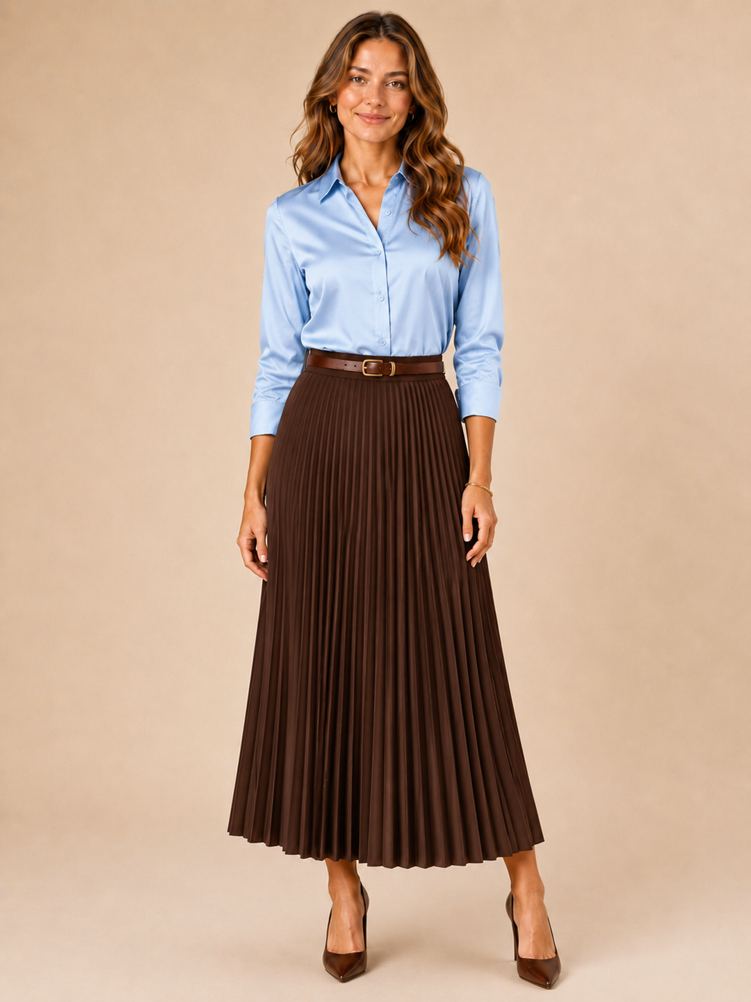 Pleated City Midi Skirt