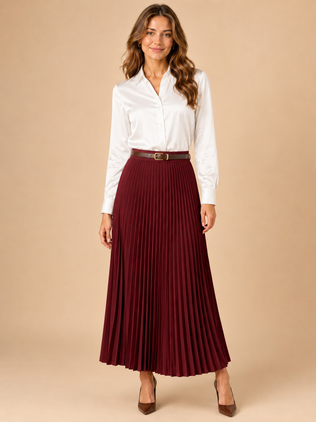 Pleated City Midi Skirt