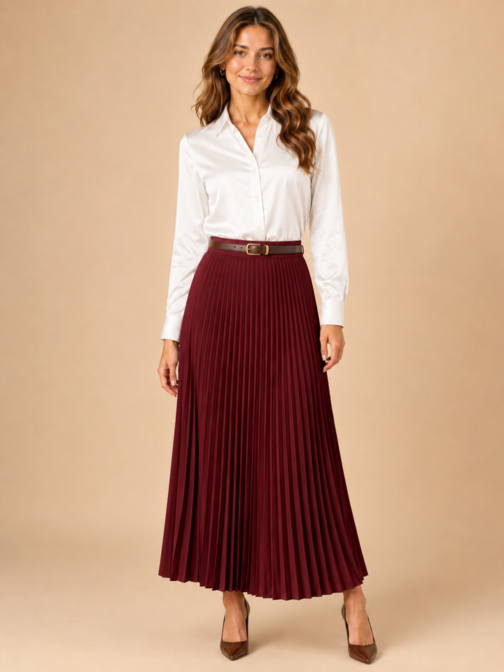 Pleated City Midi Skirt