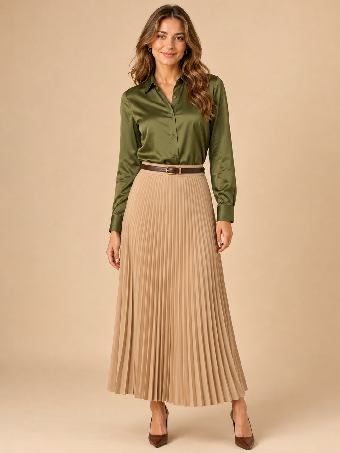 Pleated City Midi Skirt