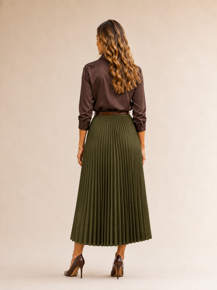 Pleated City Midi Skirt