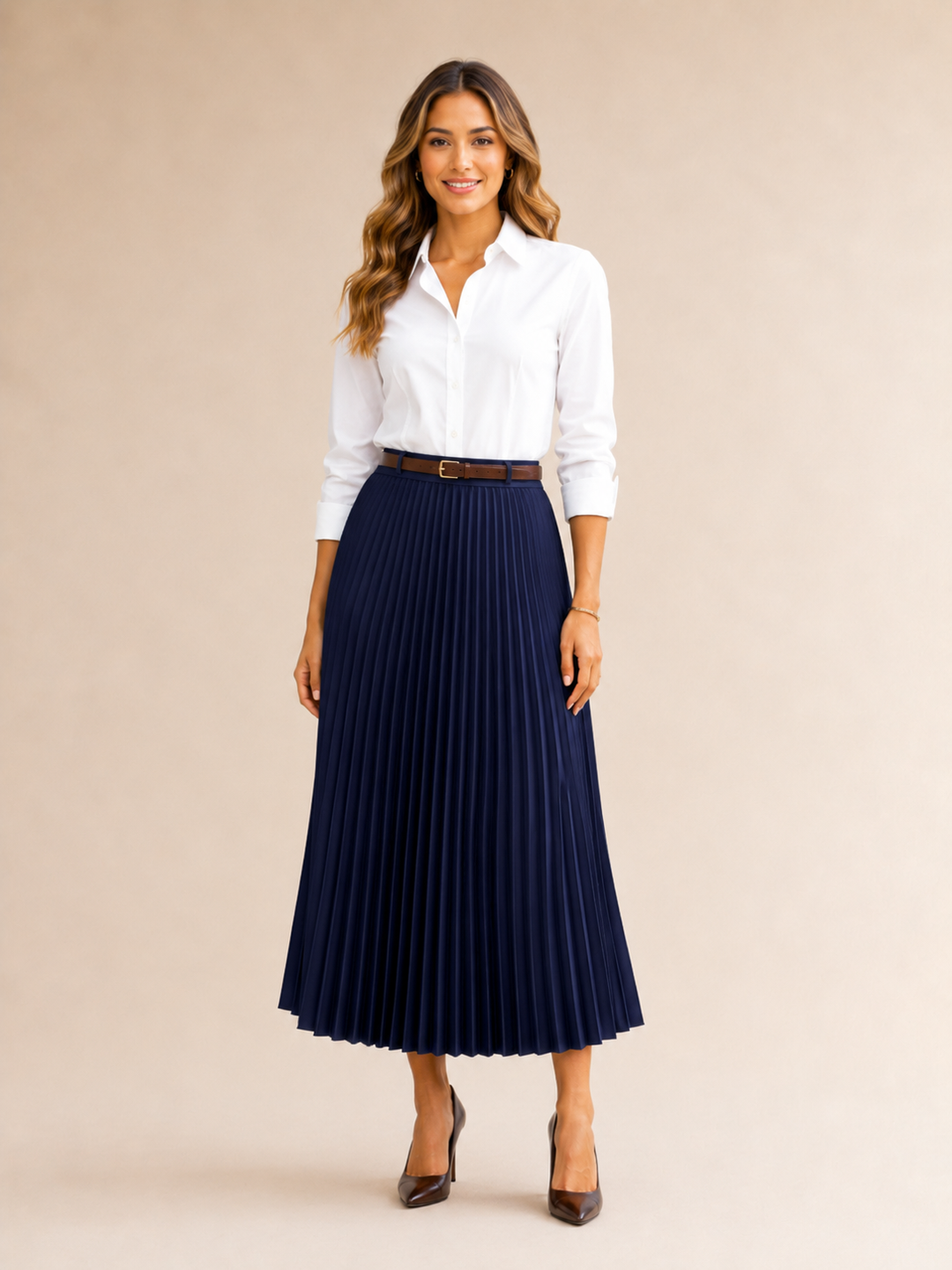 Pleated City Midi Skirt